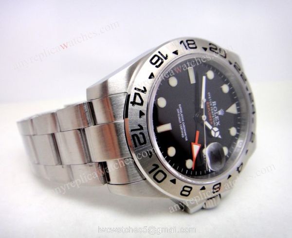 NEW UPGRADED Replica Rolex Explorer II GMT Watch Stainless Steel Black 42mm 3