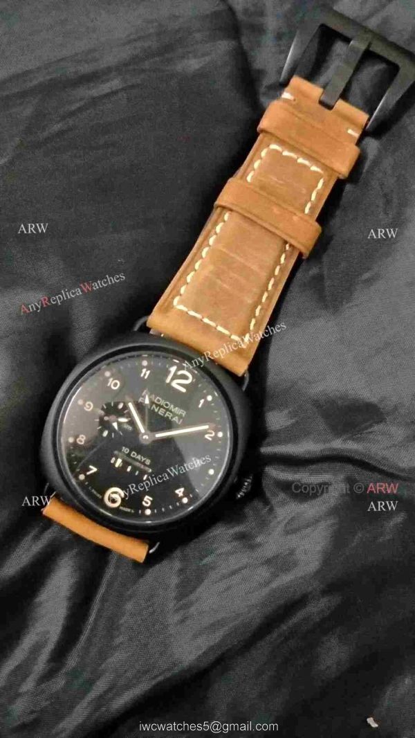 New Copy Radiomir 10 Days GMT Panerai Watch Black Case Orange Arabic 3