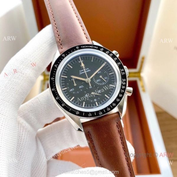 New Copy Omega Speedmaster Watches Black Dial Rubber Srtap 3