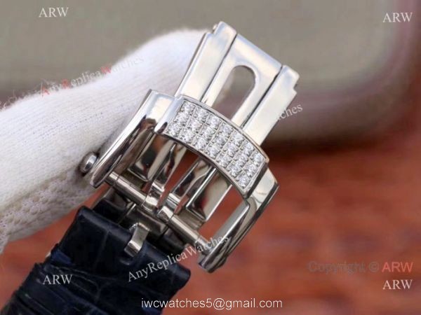 Swiss Replica Patek Philippe Nautilus Jumbo R8 Ice Out Watch Blue Dial 3