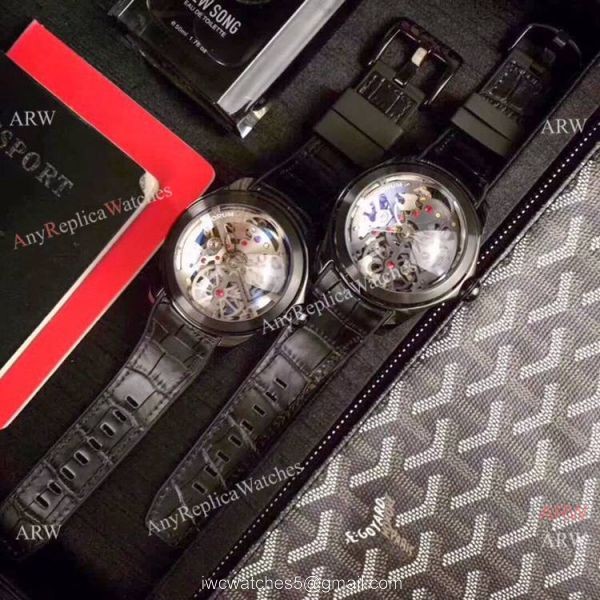 Replica Corum Skeleton Bubble Squelette Watch Black Case Silver Dial 3