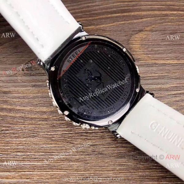 High Quality Copy Ferrari Quartz Watches White Dial Black Case 3