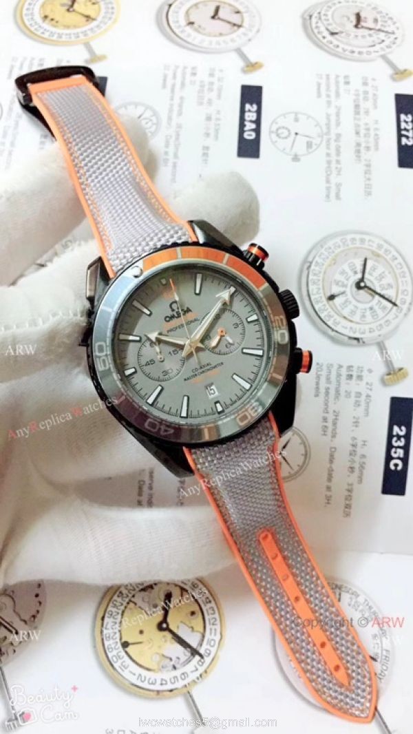Best Copy Omega Planet Ocean 600m Chronograph Watch Red Black Bezel 3