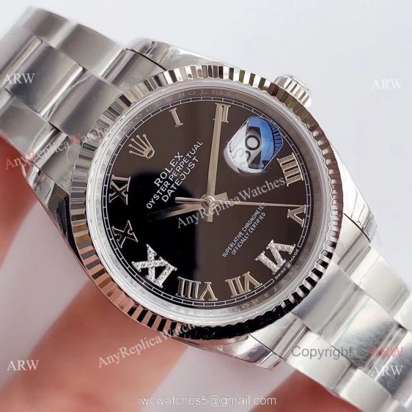 (EW) Rolex Datejust 36mm Black Dial Oyster Watch Buy AAA Replica Watches China 3