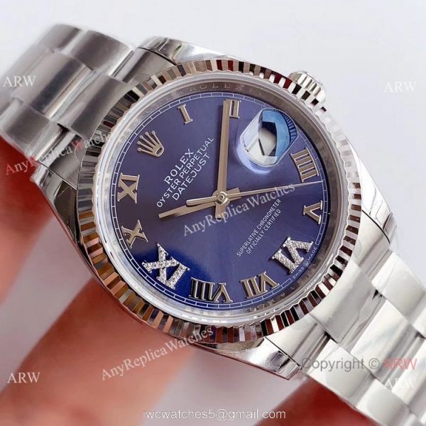 (EW)Rolex Datejust 3235 Stainless Steel Blue Dial 36mm Watch / Best AAA Replica Watches China 3