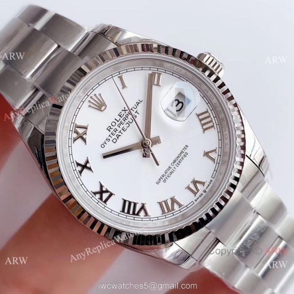 (EW)Rolex Oyster Datejust White Dial 36mm Watch Best AAA Replica Watches China 3