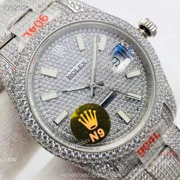 Rolex Datejust 41 SS Iced Out Watch Best AAA Replica Watches China 3