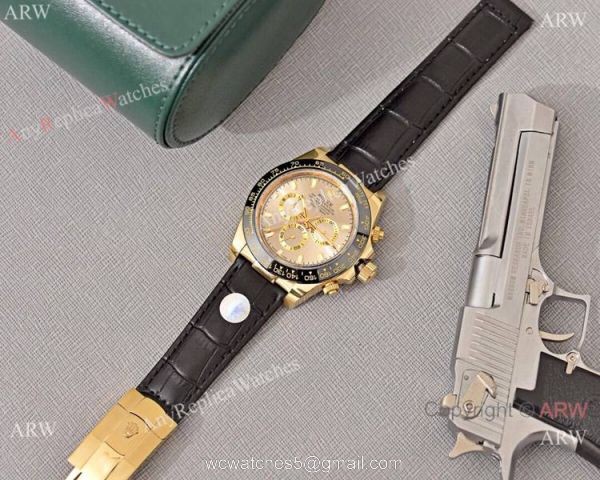 New Replica Rolex Daytona Watch Gold Case Gray Dial 3