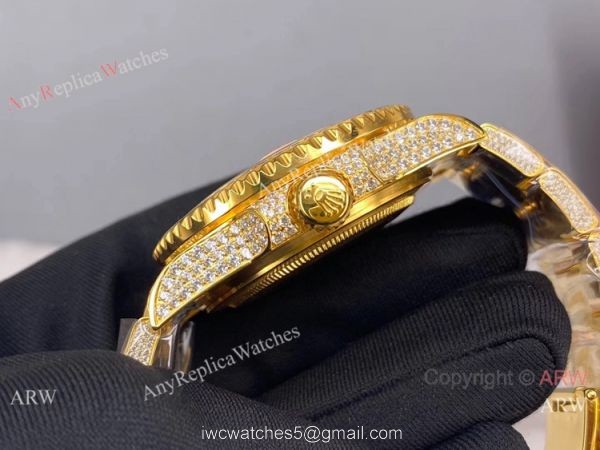 Swiss Quality Rolex GMT-Master II 116769 Ice Watch Replica Yellow Gold 3