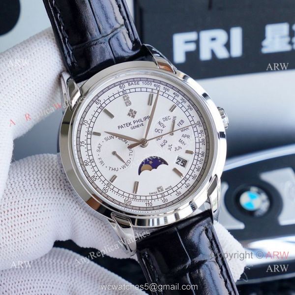 Swiss Patek Philippe Geneve Complications Moonphase Watches Gold Dial 3