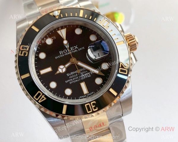 1:1 Replica Rolex Submariner 2 Tone SWISS 3135 V8 Watch Noob Watch Factory 3
