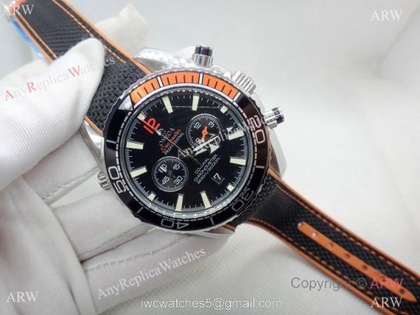 Omega Seamaster 600 Black Rubber Orange Watch Japan Quartz 3