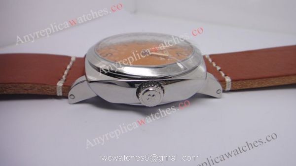Replica Panerai Radiomir BREVETTATO Orange Face Brown leather strap 3