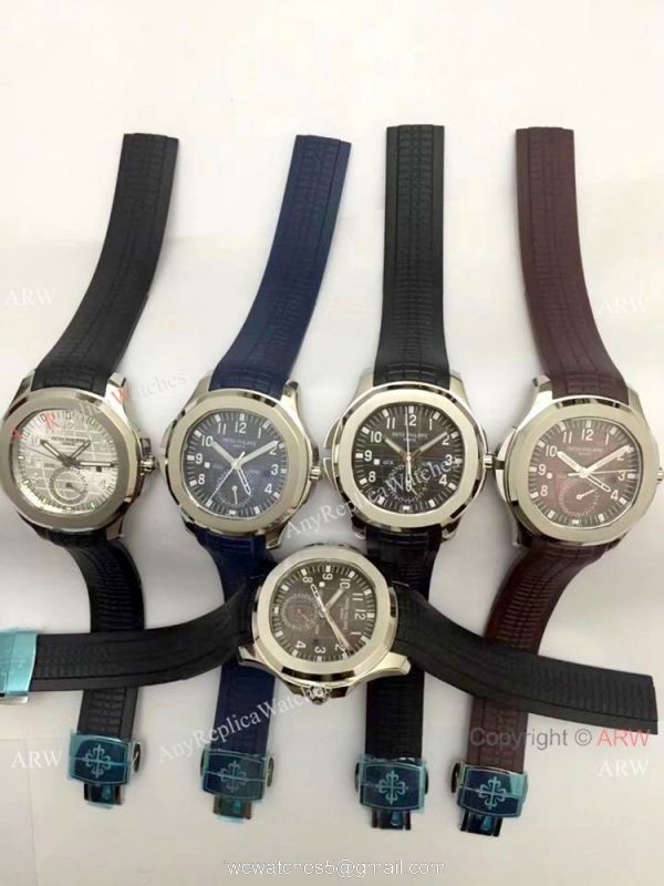 Patek Philippe Copy Aquanaut Travel Time Men Watch Brown Rubber Band 42mm 3
