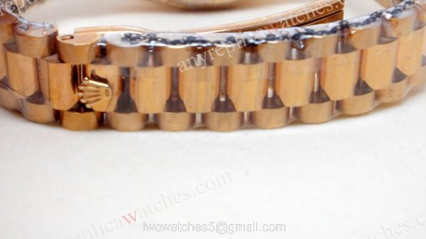 Rose Gold Rolex Diamond Bezel Replica Watch Datejust Ladies Size 3