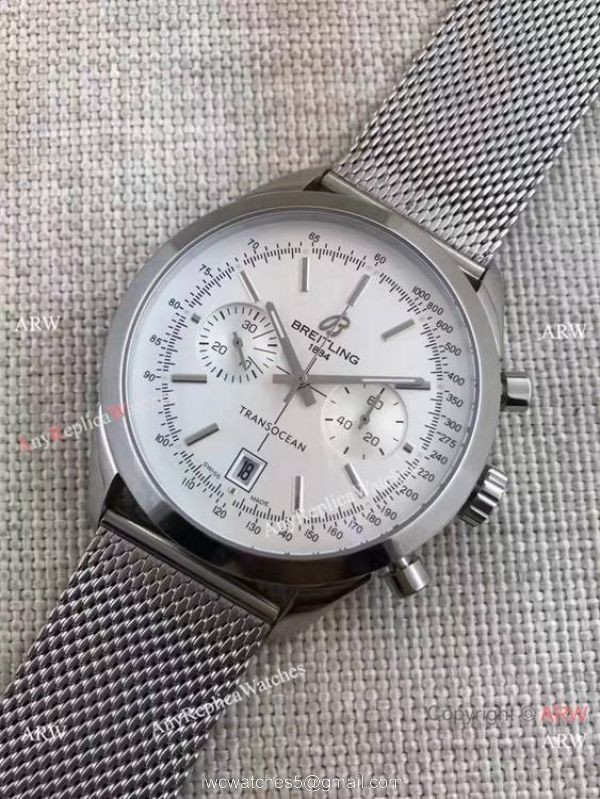 Breitling Stainless Steel Transocean Black Dial Watch Buy Knockoff 3