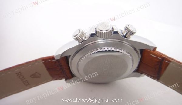 Rolex Daytona SS White Arabic / Brown Leather / Copy Rolex Watch 3