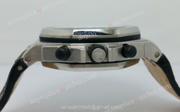 Cheap Audemars Piguet Replica Watches AP Royal Oak Offshore White Face Black Leather Strap 44mm 3