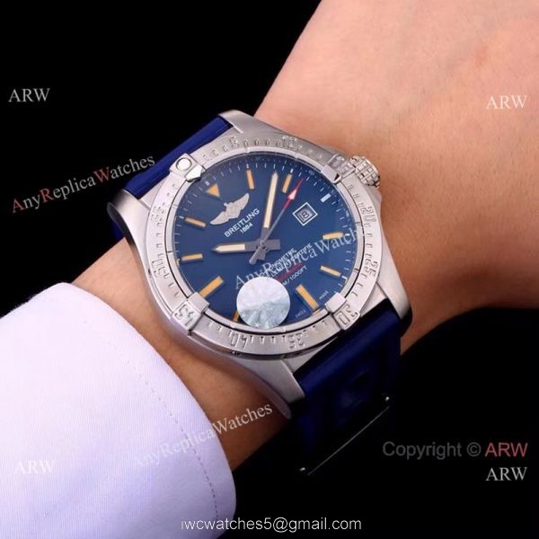 2018 New Breitling Avenger Blackbird Replica Watch Blue Band w Blue Face 3