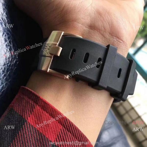 Copy Audemars Piguet Offshore 44mm Watch Rose Gold Black Rubber Strap 3