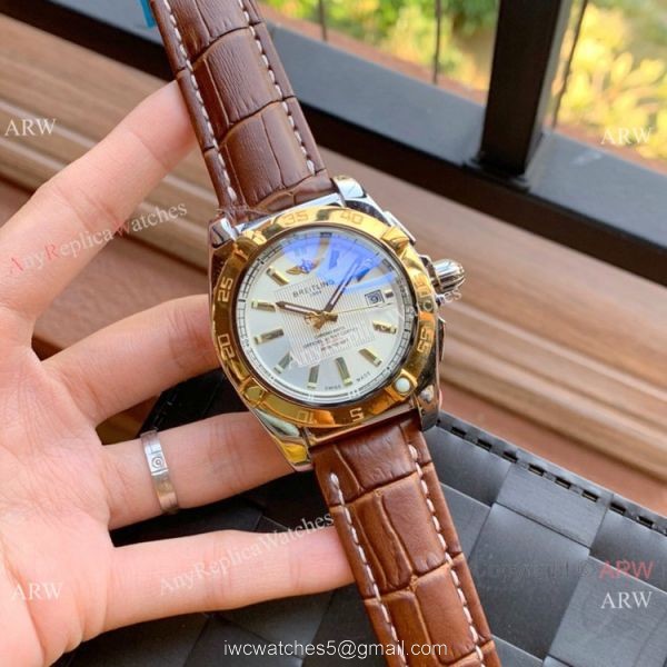 Wholesale Copy Breitling Chronomat 01 Rose Gold Dial Watches 3