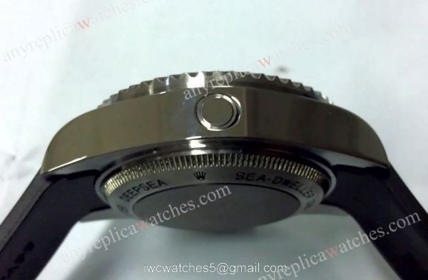 Sports Rolex Deepsea 44mm Replica Watch and Black rubber watchband 3