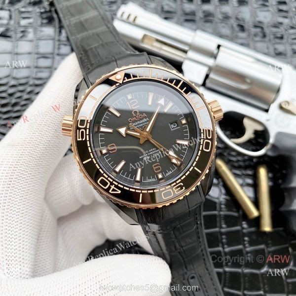 Faux Omega Seamaster Planet Ocean GMT Watches Blue Case 3