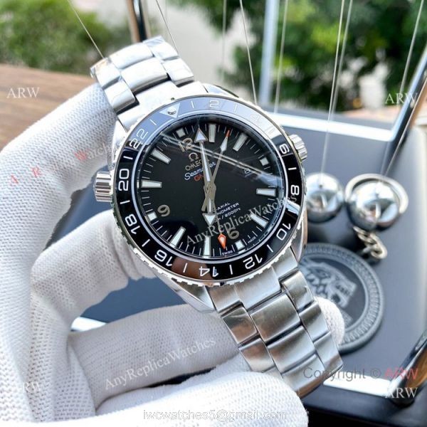 Replica Omega Planet Ocean GMT Watches Blue Ceramic Bezel SWISS GRADE CASE 3