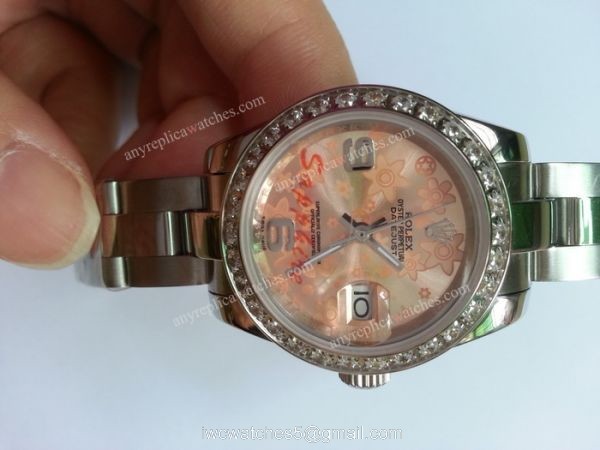 Rolex Datejust SS Pink Flower Dial Ladies Watch China AAA Replica Watches 3