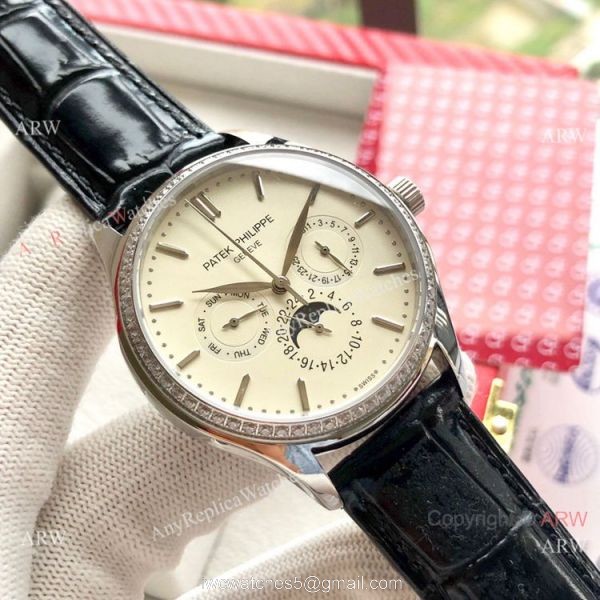 Swiss Clone Patek Philippe Geneve Complications Watch 40mm Rose Gold Case 3
