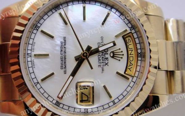Gold President White MOP Day-Date Watch Buy Rolex Replica Watches 3