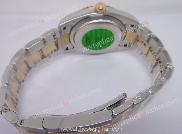 Fake Rolex Datejust Watch 2-Tone Oyster Roman Markers Men Watch 3