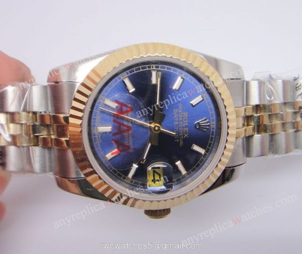 Rolex Datejust Replica Watch 2-Tone Jubilee Blue Dial 3