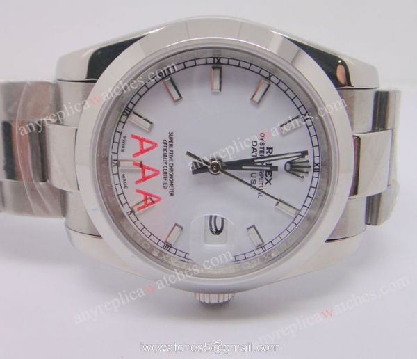 Rolex Oyster Band Silver Face Datejust Replica Watch 3
