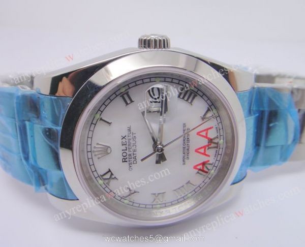 Rolex Datejust Stainless Steel Oyster Band Silver Roman Face Replica Watch 3