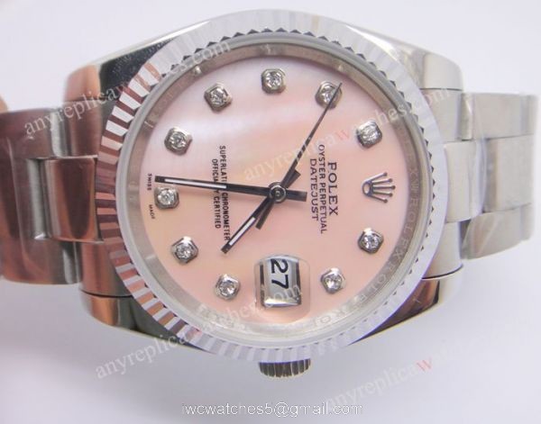Rolex Oyster Datejust Pink MOP Face High Quality Replica Rolex Couple Watches 3