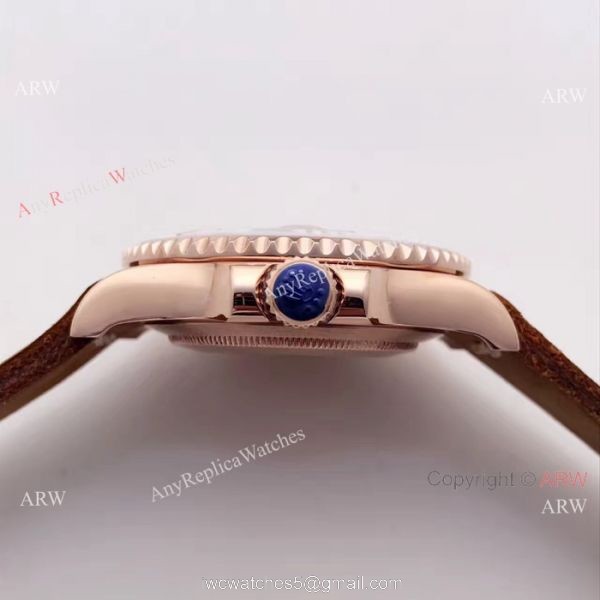 Rolex Rose Gold Yachtmaster Replica Watch 40mm Purple MOP Face 3