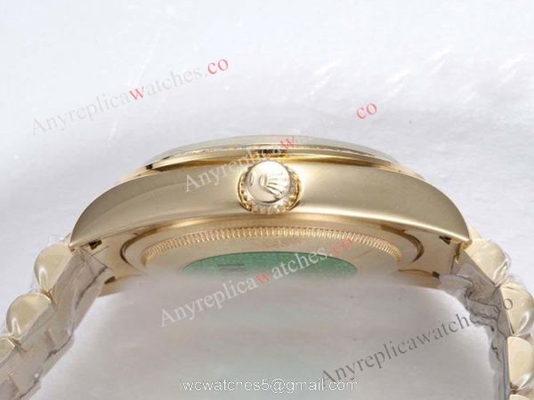 Copy Rolex Gold DayDate Watch Diamond Bezel Gold Face 3
