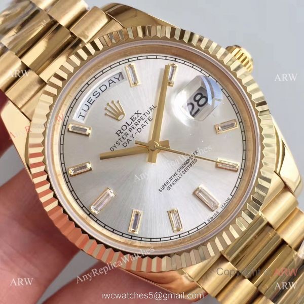 Rolex Day Date II Yellow Gold President Watchband Replica Watch 3
