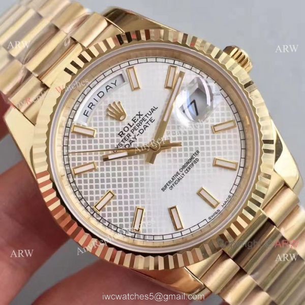 (EW) Swiss 3255 Rolex Presidential 41mm Replica Watch DayDate II White Dial 3