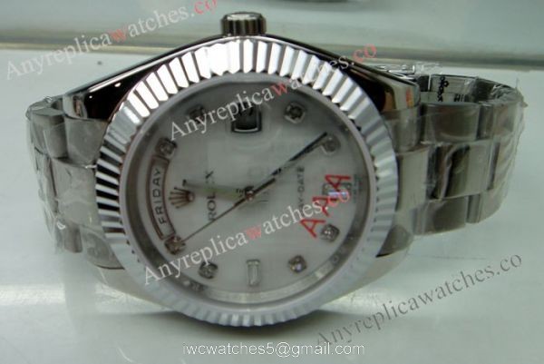 Replica Rolex Day Date II Watch 41mm SS White MOP 3