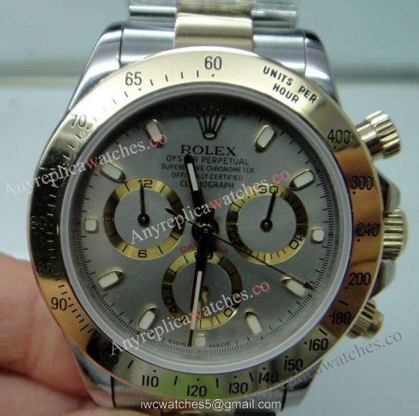 Replica Rolex Daytona Watch 2-Tone Gray Dial Men Size 3