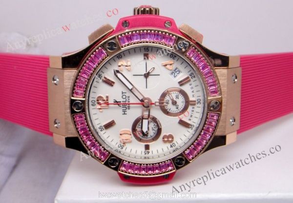 Replica Hublot Big Bang Pink Diamond Watch For Ladies 3