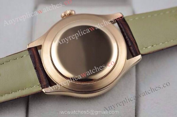 NEW Style Copy Rolex Datejust Watch Brown Leather Band 39mm 3