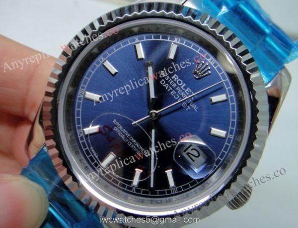 Replica Rolex Datejust Oyster Bracelet Blue Face Rolex Couple Watches 36mm 3