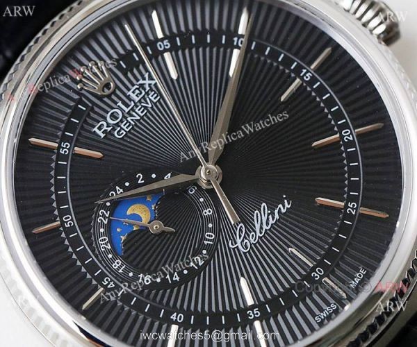 Swiss Rolex Cellini Moonphase Replica Stainless Steel Watches 3
