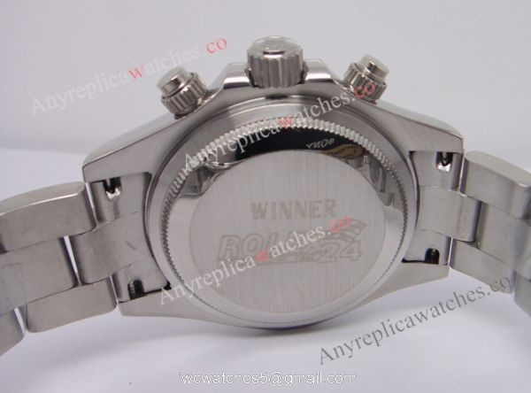 Replica rolex daytona stainless steel white face automatic watch 3