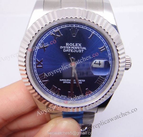 Replica Rolex Datejust II SS Blue Roman Dial Datejust 2 Watch 3