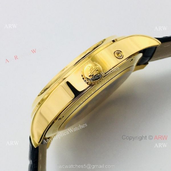 PPF Factory Patek Philippe Annual Calendar Complications Watch Gold and Black 3