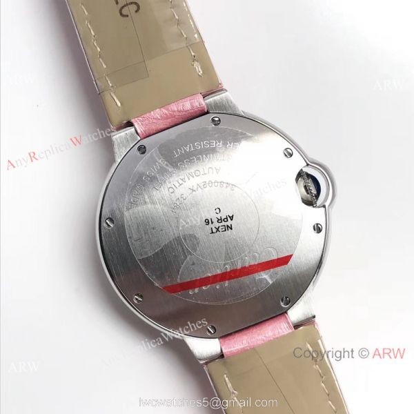 Fake Swiss Cartier Ballon Bleu Pink Watch 36mm Mid-size 3